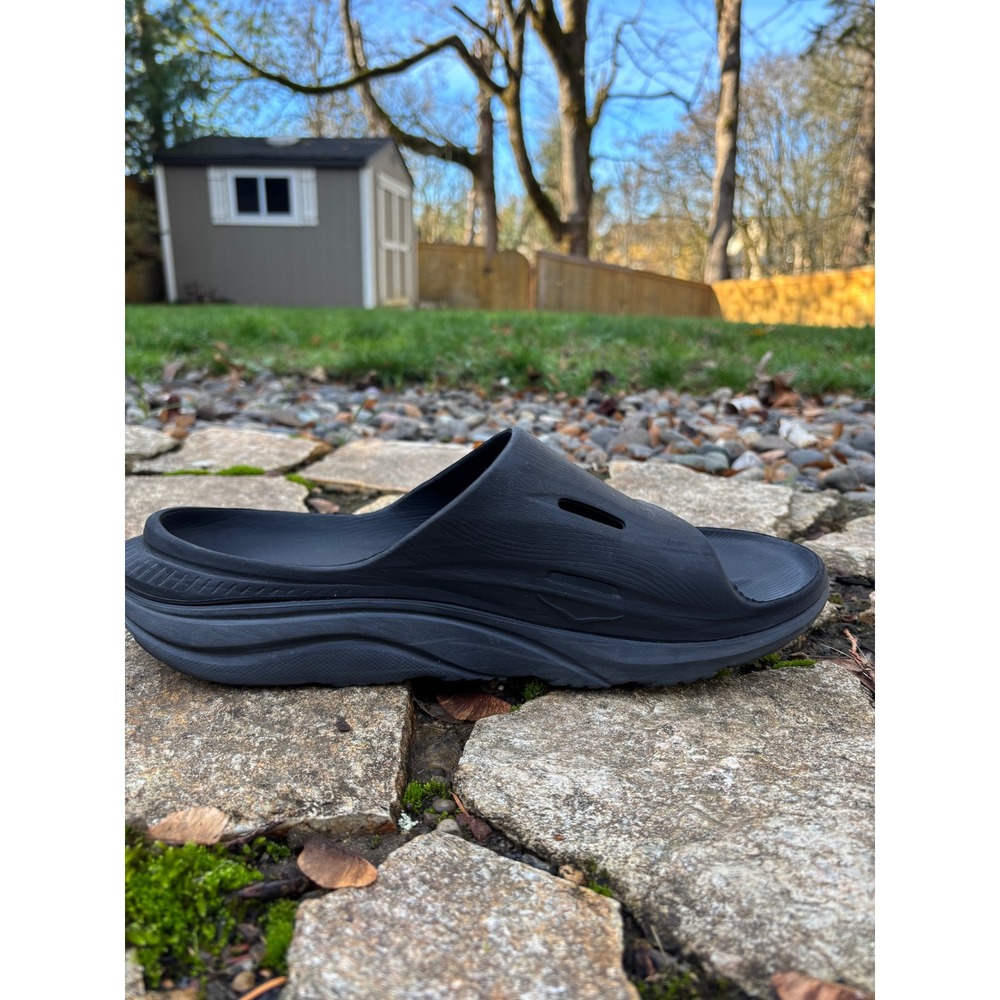 Hoka Men's Ora Recovery Slides Black Slip On Comfort Athleisure Size 12 - Picture 2 of 9
